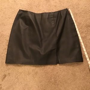 Genuine Black Leather Skirt - Size 18 - Like New w/o Tags